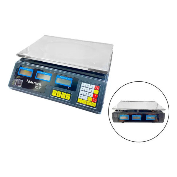 Весы для магазина NK-50kg 4V Nokasonic с подсветкой и аккумулятором • Надежные торговые весы для магазинов и кафе