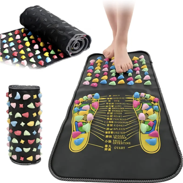 Массажный коврик для ног с камнями 35×70 см • Дорожка массажная для ног и спины