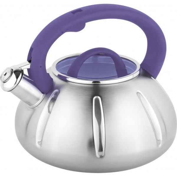 Чайник Unique UN-5303 3 л • Нержавеющий чайник с нейлоновой ручкой и свистком