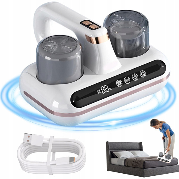 Ручной аккумуляторный пылесос для матрасов и ковров • Беспроводной вакуумный пылесос для дома с мощным всасыванием