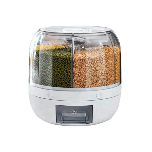 Органайзер для круп с 6 отделениями и вращением 360° • Удобный диспенсер для сыпучих продуктов