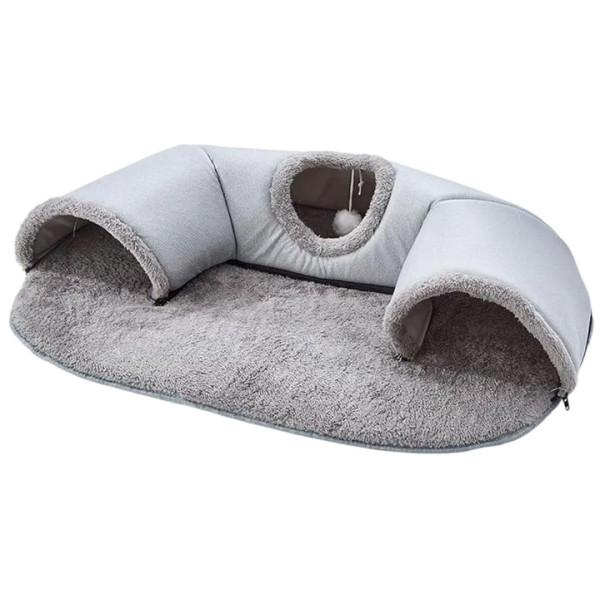 Игровой туннельный коврик 2 в 1 Cat Bed • Интерактивный коврик-тоннель для кошек