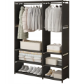 Большой складной текстильный шкаф с полками и штангой • Тканевый шкаф для одежды и обуви