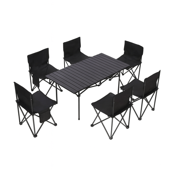 Складной туристический стол + 6 стульев 95×55 см • Набор мебели для кемпинга пикника отдыха на природе и рыбалки