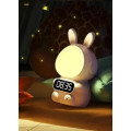 Детские часы с будильником Rabbit Clock with LIGHT WHITE • Будильник-кролик с LED-дисплеем и подсветкой