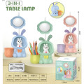 Детская настольная аккумуляторная LED лампа 3in1 Rabbit BLUE GREEN • Ночник с гибким USB-подсветкой для учебы и сна
