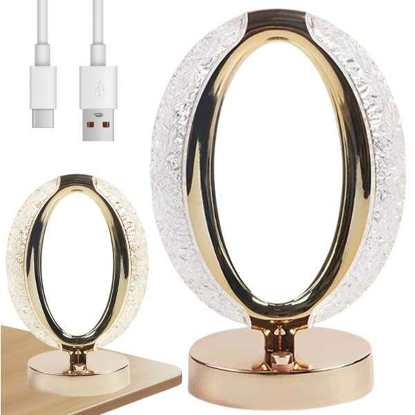 Настольная лампа Crystal Diamond, овальный ночник • Настольный LED ночник Crystal Diamond с USB аккумулятором