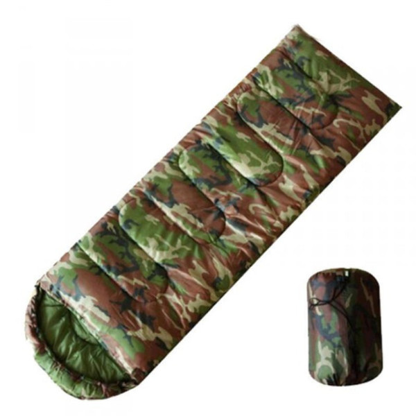 Спальный мешок тактический утепленный ARMY 200×80 см с компрессионным мешком • Утепленный камуфляжный спальник мешок с капюшоном 2,400 кг