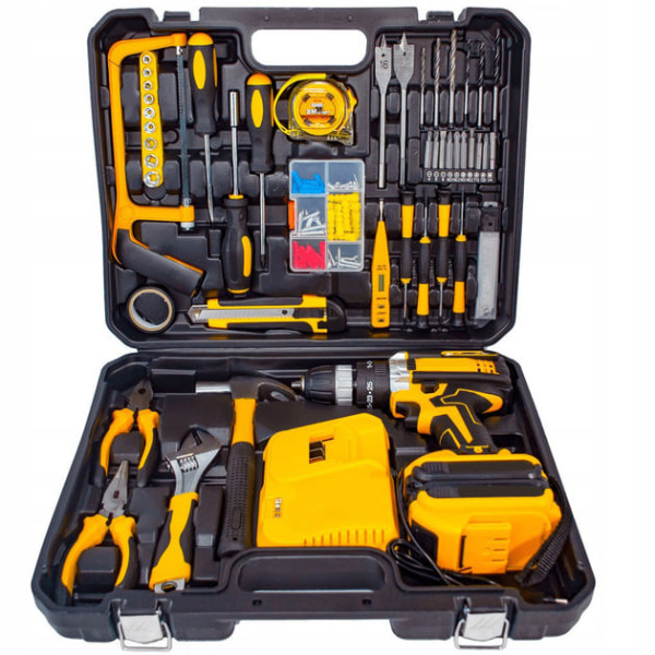 Шуруповёрт с большим набором инструментов Electric Drill Set • Аккумуляторный ударный шуруповерт 24V 5Ah с набором инструментов