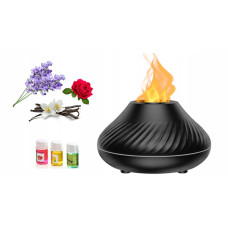 Ароматический диффузор эфирных масел с RGB освещением имитация пламени • Увлажнитель воздуха с эффектом огня 130 мл