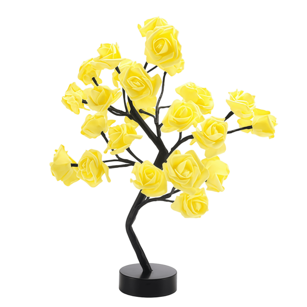 Светильник «Дерево с розами» 33 см • Декоративный LED-светильник в виде дерева с розами