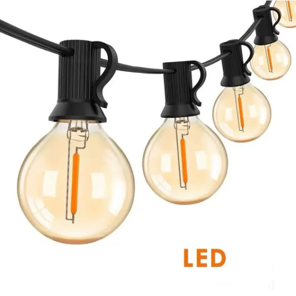 Светодиодная гирлянда 10 метров 20 LED статический режим питание от сети • Гирлянда для интерьера и экстерьера 220В