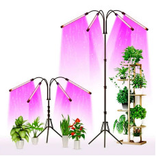 Светодиодная лампа для фотосинтеза растений с 4 линиями освещения на штативе • LED-лампа для роста рассады и комнатных растений с 4 линиями
