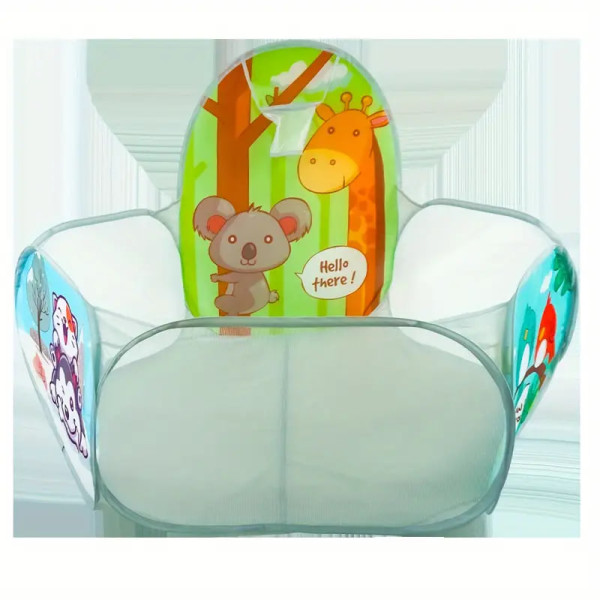 Манеж-бассейн детский для шариков • Детский игровой манеж для малышей с текстильной корзинкой