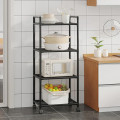 Этажерка кухонная напольная 4 яруса на колесиках• Удобный и практичный кухонный стеллаж с 4 уровнями хранения