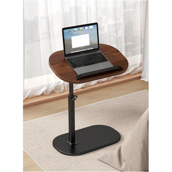 Наддиванный овальный журнальный столик 64201 с регулировкой высоты прикроватный • Приставной столик с регулируемой высотой 45х28х60см