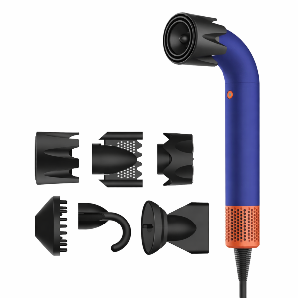 Компактный фен для волос HD-20 с 6 насадками для сушки и укладки • Фен HD-20 с насадками для сушки волос