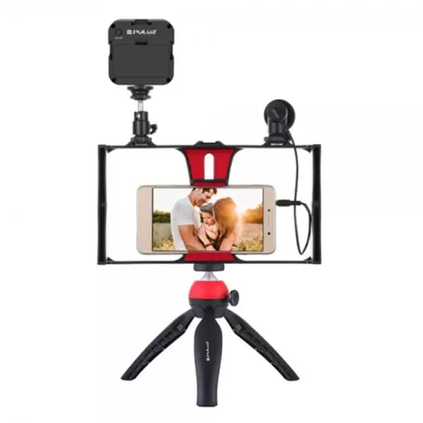 Комплект для влогинга Video Making Kit AY49X для смартфона • Набор для блогинга AY49X для смартфона с микрофоном и светом