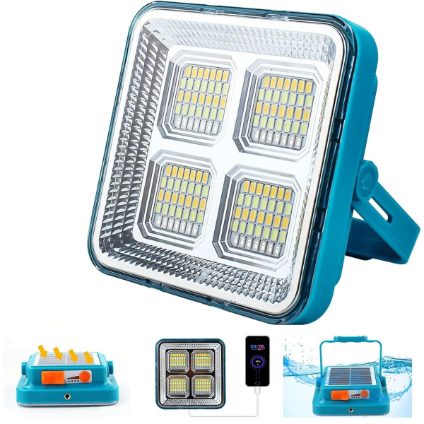 Ручной аккумуляторный светодиодный фонарь с солнечной батареей и функцией PowerBank LD-02 • Прожектор фонарь светодиодный LD-02 для походов