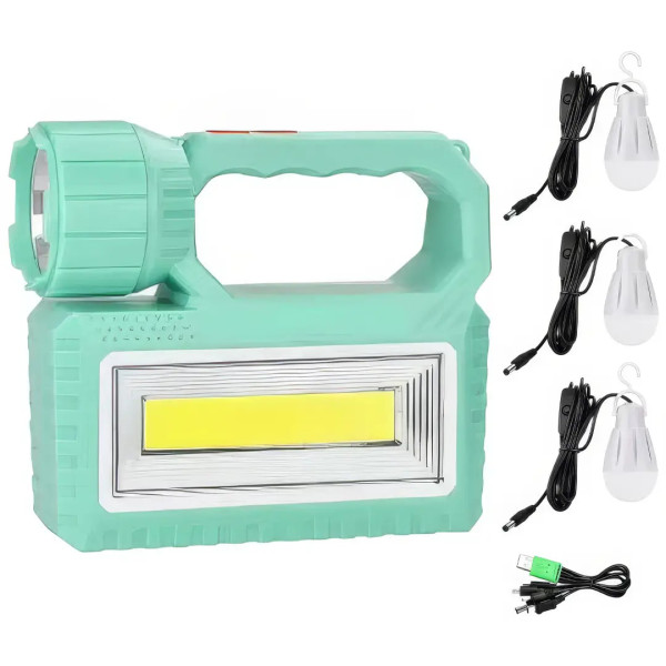 Фонарь - солнечная зарядная станция LED OK-718S-A с лампочками Power Bank • Портативная солнечная станция с LED-фонарем OK-718S-A