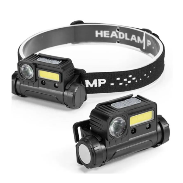 Налобный фонарь BL-123 XPE+COB с датчиком движения • Фонарь налобный аккумуляторный BL-T123