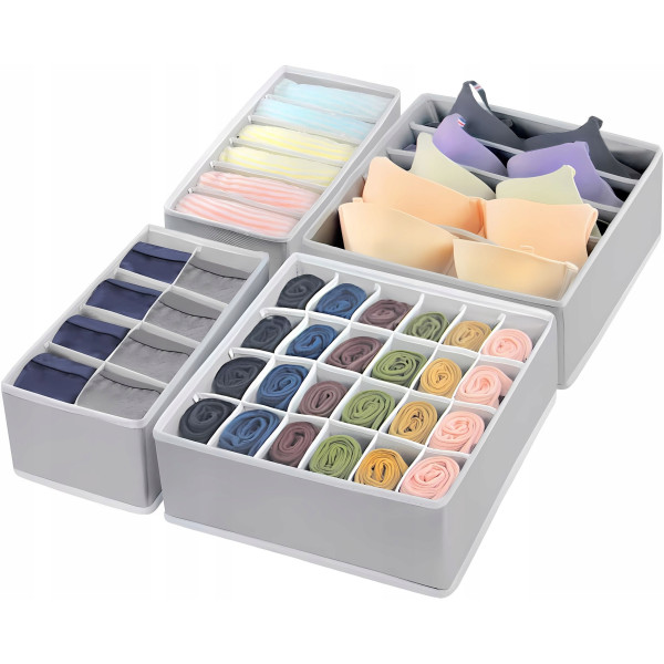 Органайзер для вещей 4 ШТ 32х32х10 см XL-1090 ∙ Набор органайзеров для ящиков и шкафов XL-1090