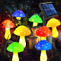 Декоративная гирлянда Мухоморы с солнечной батареей ∙ Садовая гирлянда мухоморы 8 режимов свечения
