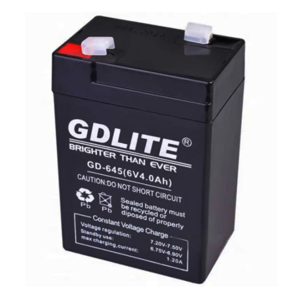 Свинцово-кислотный аккумулятор GDLITE GD-645 для универсального применения ∙ Аккумулятор 6V/4Ah GDLITE GD-645
