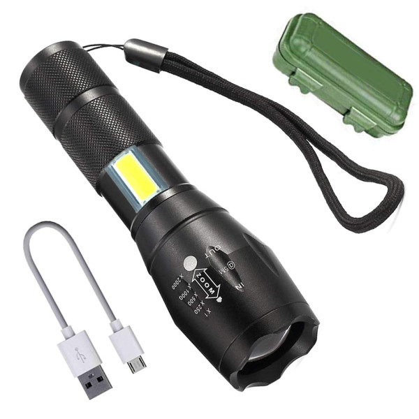 Фонарик ручной BAILONG BL-29-T6 USB MICRO CHARGE ∙ Тактический водонепроницаемый фонарь BAILONG BL-29-T6