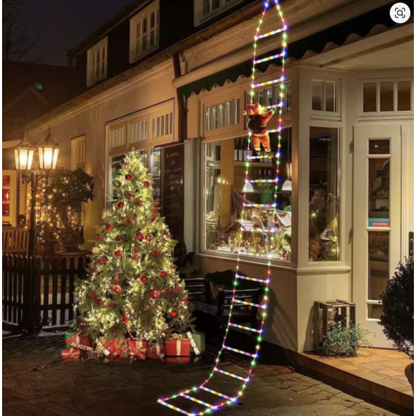 Светодиодная новогодняя гирлянда Санта Клаус на лестнице XL-71-2 ∙ Санта Клаус ДЕКОР гирлянда 1m mix XL-71-2