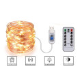 Светодиодная гирлянда Роса USB 2 метра с пультом дистанционного управления ∙ Гирлянда медная проволока 200LED 2M USB XL-76-20