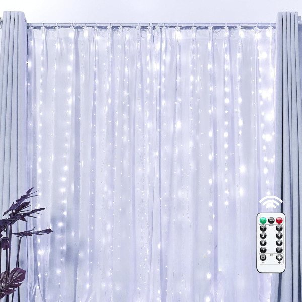 Штора гирлянда 300л 3×3 USB + пульт 4543 ∙ Светодиодная водонепроницаемая гирлянда-штора 3×3 м 79-30
