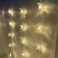 Светодиодная штора Звёзды с USB-питанием 3×3 м тёплый свет ∙ Гирлянда Штора 3×3 м Тёплый USB Звёзды