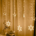 Гирлянда-штора SF-41 Звёзды и Снежинки 3×0,9 м USB тёплый свет ∙ Светодиодная штора SF-41 с фигурами звёзд и снежинок пульт ДУ
