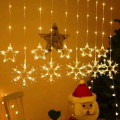 Гирлянда-штора SF-41 Звёзды и Снежинки 3×0,9 м USB тёплый свет ∙ Светодиодная штора SF-41 с фигурами звёзд и снежинок пульт ДУ