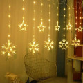 Гирлянда-штора SF-41 Звёзды и Снежинки 3×0,9 м USB тёплый свет ∙ Светодиодная штора SF-41 с фигурами звёзд и снежинок пульт ДУ