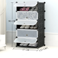 Сборный пластиковый шкаф-органайзер для дома и квартиры 37×37×90 см ∙ Шкаф пластиковый для обуви 37×37×90 см