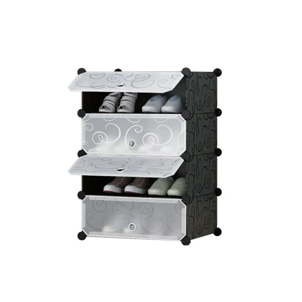 Компактный шкаф-органайзер для обуви 37×37×73 см ∙ Пластиковый шкаф для обуви 37×37×73 см