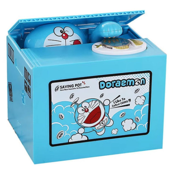 Интерактивная копилка для детей DORAEMON с автоматическим приемом монет ∙ Детская интерактивная копилка DORAEMON для монет на батарейках