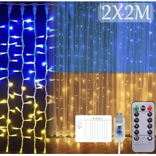 Гирлянда Штора SFK-09 флаг Украины с пультом USB 2×2 м ∙ Штора-гирлянда SFK-09 USB флаг Украины 2×2 м