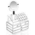 Настольный прозрачный органайзер для косметики с зеркалом GW-888 Косметический акриловый бокс мини - шкафчик