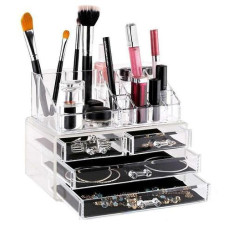 Органайзер для хранения косметики 4DRAWER Акриловый прозрачный настольный ящик - бокс для косметики и бижутерии