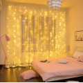 Гирлянда штора Занавеска 3×6 м 600 LED USB с пультом тёплый белый ∙ Светодиодная штора MA743 3×6 м с тёплым белым свечением