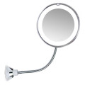 Гибкое зеркало для макияжа с подсветкой LED Ultra Flexible mirror 10X увеличение, на присоске