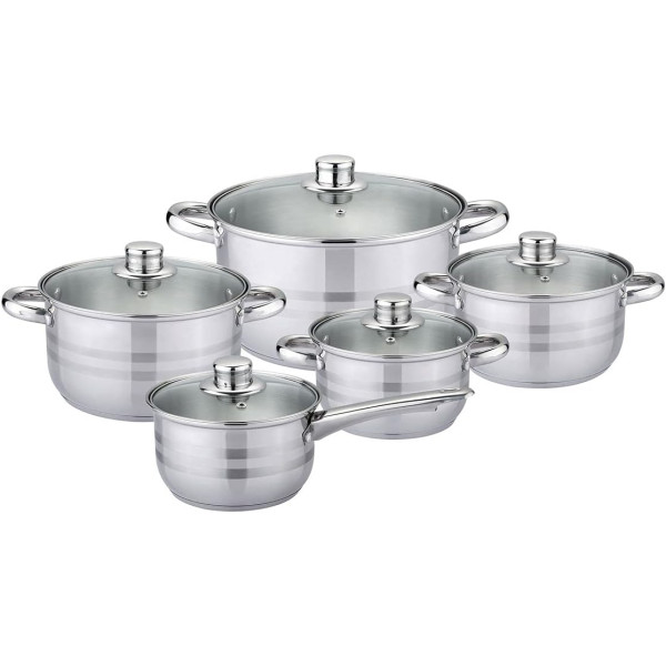 Набор кастрюль UNIQUE UN-5033 12 предметов ∙ Комплект кухонной посуды UNIQUE UN-5033 из нержавеющей стали