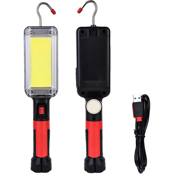 Фонарь аккумуляторный для СТО 20Вт, USB, WOW ZJ-8859 COB с магнитом и крючком 88597 ∙ Аккумуляторный фонарь WOW ZJ-8859 COB для автосервиса и мастерской