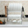 Тройная сушилка для посуды настольная из нержавеющей стали ∙ Сушка-органайзер для посуды приборов и чашек