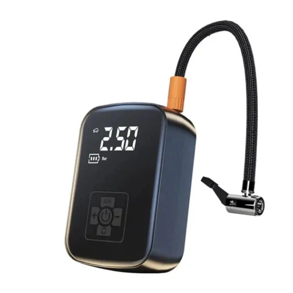 Портативный аккумуляторный компрессор с дисплеем и фонарём ∙ Насос для шин автомобиля мотоцикла и велосипеда с цифровым экраном