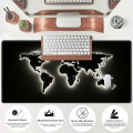 Коврик для мыши Светящаяся карта мира с разноцветными световыми точками ∙ Игровой и офисный коврик Светящаяся карта мира с LED-подсветкой