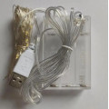 Универсальная гирлянда 10м Батарейка+USB тёплый свет 300 LED ∙ Гирлянда Батарейка+USB леска 10м с 300 LED